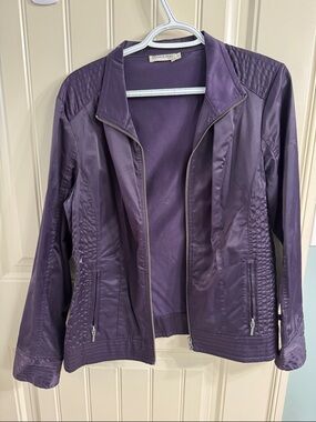 Revolution Purple Quilted-Panel Bomber Jacket